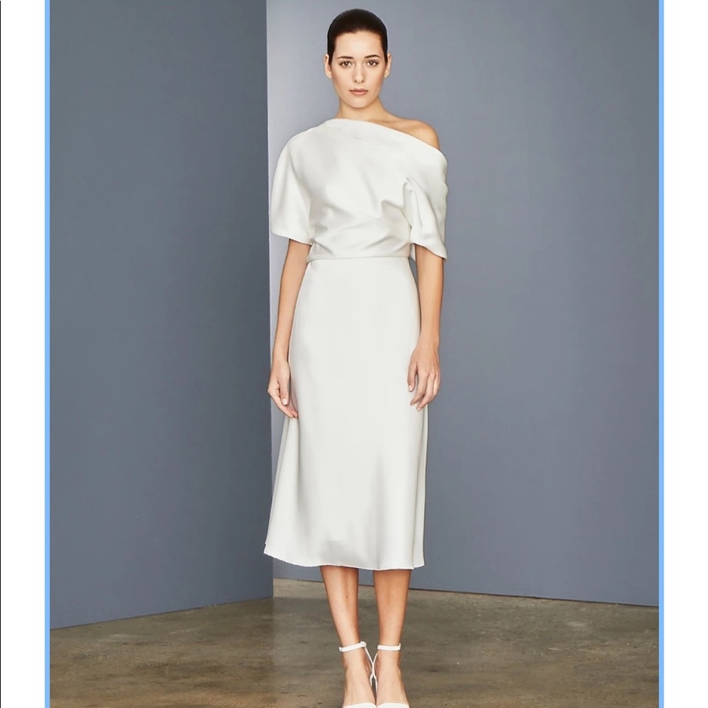 Amsale (LW154)Draped Bodice Dress